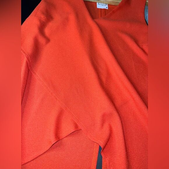 Fleur De Lis Sleeveless Vneck Blouse with low Split Back & Ruffles Size M EUC - Picture 4 of 6